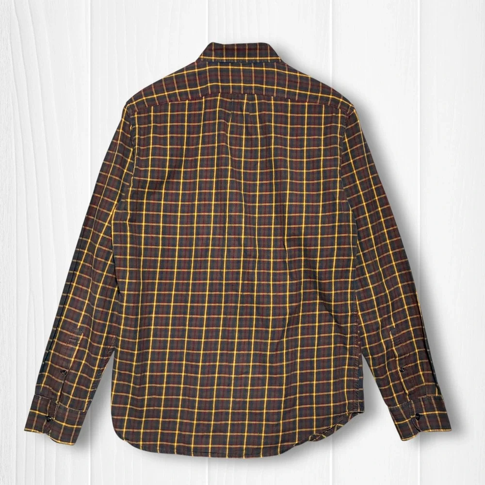 J.‎ Crew Cotton Slim Fit Plaid Button Down Long Sleeve Shirt Mens M Red